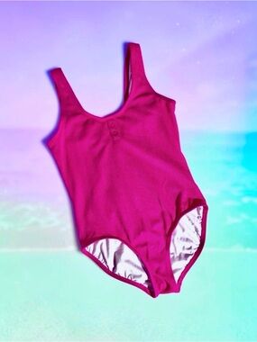 Old Navy Girls Swimsuit Bright Textured Pink One‑Piece XL 14–16 EUC